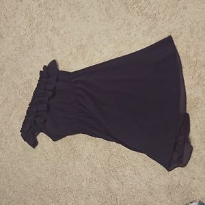 Purple one-shoulder dress